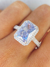Load image into Gallery viewer, Lavender Ice Statement Ring - Sterling Silver with Rhodium