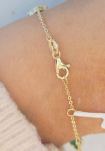 Load image into Gallery viewer, Malachite Clover Bracelet - Gold Plated Sterling Silver