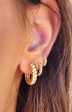 Load image into Gallery viewer, Croissant Gold Plated Hoops - Gold Plated Sterling Silver