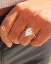 Load image into Gallery viewer, 3.09 Carat Pear Lab Diamond Engagement Ring - 14K Yellow Gold