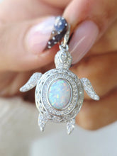 Load image into Gallery viewer, Opal Turtle Pendant - Sterling Silver