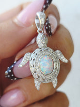 Load image into Gallery viewer, Opal Turtle Pendant - Sterling Silver