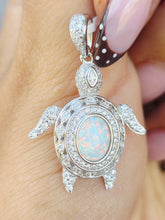Load image into Gallery viewer, Opal Turtle Pendant - Sterling Silver