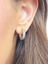 Load image into Gallery viewer, Croissant Sterling Silver Huggie Hoops - Sterling Silver