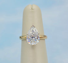 Load image into Gallery viewer, 3.09 Carat Pear Lab Diamond Engagement Ring - 14K Yellow Gold