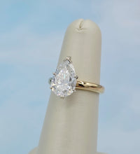 Load image into Gallery viewer, 3.09 Carat Pear Lab Diamond Engagement Ring - 14K Yellow Gold