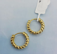 Load image into Gallery viewer, Croissant Gold Plated Hoops - Gold Plated Sterling Silver