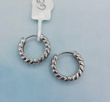 Load image into Gallery viewer, Croissant Sterling Silver Huggie Hoops - Sterling Silver