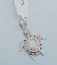 Load image into Gallery viewer, Opal Turtle Pendant - Sterling Silver