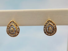 Load image into Gallery viewer, Pear Shaped Diamond Stud Earrings - 10K Yellow Gold - Estate