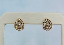 Load image into Gallery viewer, Pear Shaped Diamond Stud Earrings - 10K Yellow Gold - Estate
