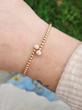 Load image into Gallery viewer, Bypass Diamond Bangle - 14K Yellow Gold
