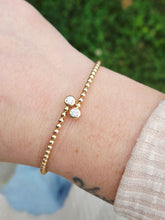Load image into Gallery viewer, Bypass Diamond Bangle - 14K Yellow Gold