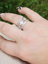 Load image into Gallery viewer, Three CZ Clover Ring - Sterling Silver