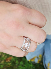 Load image into Gallery viewer, Three CZ Clover Ring - Sterling Silver