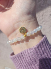Load image into Gallery viewer, Pink Crystal Clover on Mystic Moonstone Bracelet - Stash x Marie's