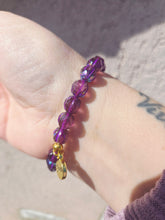 Load image into Gallery viewer, Pink Tie Dye on Czech Glass Melon Beaded Bracelet - Stash