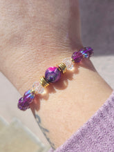 Load image into Gallery viewer, Pink Tie Dye on Czech Glass Melon Beaded Bracelet - Stash