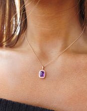 Load image into Gallery viewer, Amethyst &amp; Diamond Necklace - 14K Rose Gold