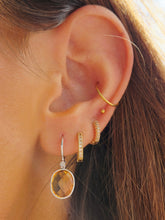 Load image into Gallery viewer, Citrine Leverback Earrings - 14K White Gold