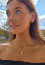 Load image into Gallery viewer, Pink Amethyst &amp; Diamond Necklace - 14K Rose Gold