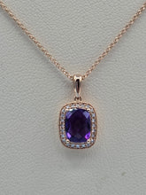 Load image into Gallery viewer, Amethyst &amp; Diamond Necklace - 14K Rose Gold