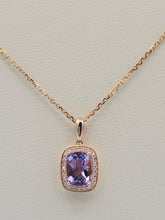 Load image into Gallery viewer, Pink Amethyst &amp; Diamond Necklace - 14K Rose Gold