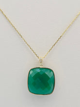 Load image into Gallery viewer, Green Agate Statement Necklace - 14K Yellow Gold