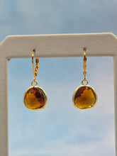 Load image into Gallery viewer, Colorado Topaz  - Mini Teardrop Gemstone Leverback Earrings