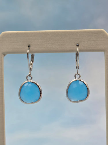 Ocean Blue - Mini Teardrop Gemstone Leverback