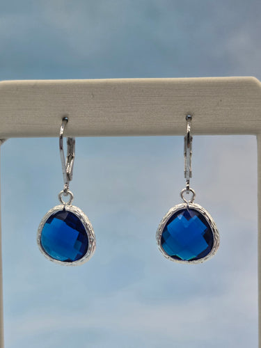 Indigo Blue - Mini Teardrop Gemstone Leverback