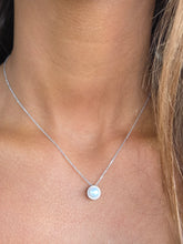 Load image into Gallery viewer, Pearl Pendant w/Diamond Halo Necklace-14k White Gold