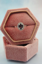Load image into Gallery viewer, Purple Gray Spinel with Diamond Halo Ring - 14K White Gold
