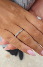 Load image into Gallery viewer, Stackable Aquamarine Ring - 14K White Gold