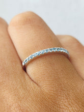 Load image into Gallery viewer, Stackable Aquamarine Ring - 14K White Gold