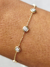 Load image into Gallery viewer, Diamond Bezel Set Station Bracelet - 14K Gold