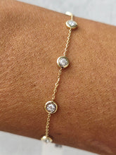 Load image into Gallery viewer, Diamond Bezel Set Station Bracelet - 14K Gold