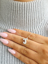 Load image into Gallery viewer, Bubble Pave Diamond J Initial Necklace