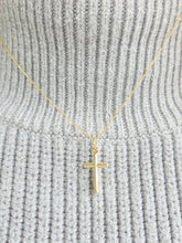 Load image into Gallery viewer, Petite Gold Cross Pendant &amp; Chain Necklace