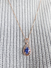 Load image into Gallery viewer, Rose Gold Infinity Tanzanite Necklace - 14K Rose Gold - Marie's Custom Design
