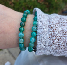 Load image into Gallery viewer, "Fortune" Green Fire Agate Stacker - TJazelle