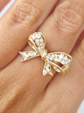 Load image into Gallery viewer, Bow Diamond Ring - 14K Yellow Gold