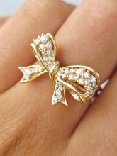Load image into Gallery viewer, Bow Diamond Ring - 14K Yellow Gold