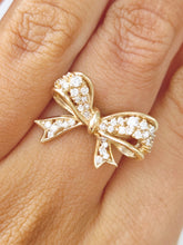 Load image into Gallery viewer, Bow Diamond Ring - 14K Yellow Gold