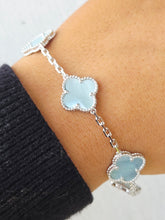 Load image into Gallery viewer, Baby Blue Clover Bracelet - Sterling Silver