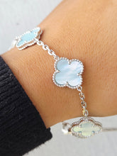 Load image into Gallery viewer, Baby Blue Clover Bracelet - Sterling Silver