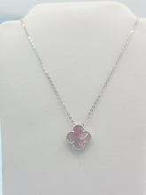 Load image into Gallery viewer, Pink Mother of Pearl Clover Necklace - Sterling Silver