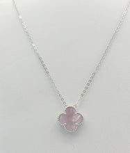 Load image into Gallery viewer, Pink Mother of Pearl Clover Necklace - Sterling Silver