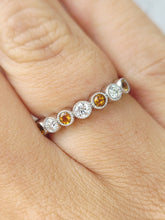 Load image into Gallery viewer, Citrine and Diamond Ring - 14K White Gold