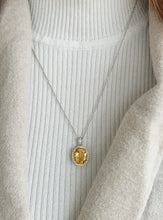 Load image into Gallery viewer, Citrine and Diamond Necklace - 14K White Gold